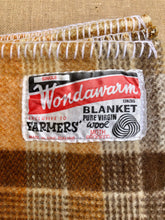 Load image into Gallery viewer, Thick Brown Check Winter Weight SINGLE New Zealand Wool Blanket - Fresh Retro Love NZ Wool Blankets