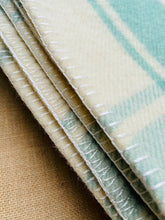 Load image into Gallery viewer, Soft Lily Pad Mint SINGLE Pure New Zealand Wool Blanket.