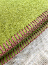 Load image into Gallery viewer, Solid Olive Soft SINGLE Pure New Zealand Wool Blanket.