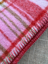 Load image into Gallery viewer, Rockabilly Pink SMALL SINGLE/THROW Pure Wool Blanket - Retro bright!