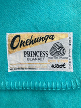 Load image into Gallery viewer, Solid Bright Turquoise SINGLE New Zealand Wool Blanket.