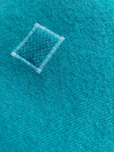 Load image into Gallery viewer, Solid Bright Turquoise SINGLE New Zealand Wool Blanket.