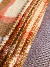 Load image into Gallery viewer, Retro Gold, Olive and Orange Extra Long SINGLE 100% NZ Wool Blanket - Fresh Retro Love NZ Wool Blankets