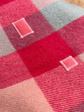 Load image into Gallery viewer, Super Pretty Hot Pink Check SINGLE New Zealand Wool Blanket