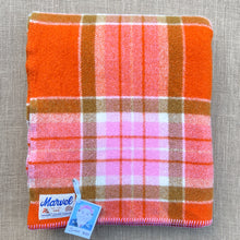 Load image into Gallery viewer, Thick & Fluffy Pink & Orange Bright SINGLE New Zealand Wool Blanket