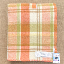 Load image into Gallery viewer, Soft Citrus Check SINGLE New Zealand Wool Blanket