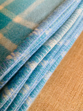 Load image into Gallery viewer, Happy Turquoise, soft and cosy SINGLE Pure Wool Blanket. Wanganui Woollen Mills