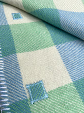 Load image into Gallery viewer, Green & Blue Lightweight SINGLE New Zealand Wool Blanket
