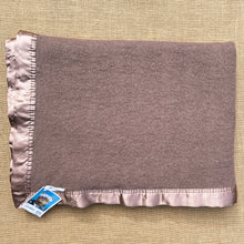 Load image into Gallery viewer, Soft Taupe SINGLE Pure Wool Blanket with Satin Trim