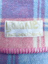 Load image into Gallery viewer, Sweet Pink & Blue Plaid Thick SINGLE New Zealand Wool Blanket