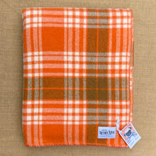 Load image into Gallery viewer, Retro Orange & Olive SINGLE NZ Wool blanket