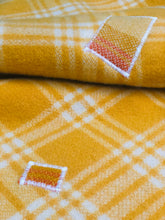 Load image into Gallery viewer, Vibrant Yellow Check SINGLE Aranui Wool Blanket - Fresh Retro Love NZ Wool Blankets