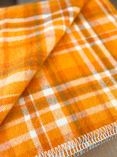 Load image into Gallery viewer, Ultra Thick & SoftBright Orange Check DOUBLE/KING NZ Wool blanket