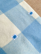 Load image into Gallery viewer, Blue & Cream Check SINGLE Vintage NZ Wool Blanket