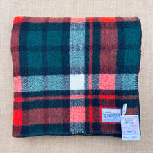Load image into Gallery viewer, Rustic Green & Red THROW Pure Wool Blanket