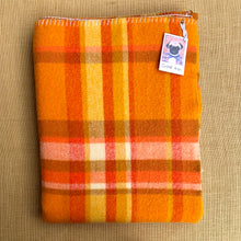 Load image into Gallery viewer, Super Bright Orange Retro SINGLE 100% Wool Blanket - Fresh Retro Love NZ Wool Blankets