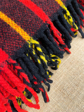 Load image into Gallery viewer, Cherry Red, Gold & Black TRAVEL RUG New Zealand Wool