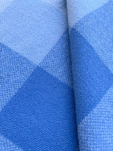 Load image into Gallery viewer, Blue & Magenta large check KING SINGLE Pure New Zealand Wool Blanket.