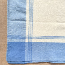 Load image into Gallery viewer, Blue & Cream Extra Thick with Unique Edge SINGLE NZ Wool Blanket