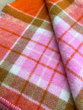 Load image into Gallery viewer, Thick & Fluffy Pink & Orange Bright SINGLE New Zealand Wool Blanket