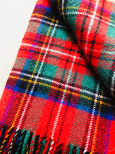 Load image into Gallery viewer, Classic Red, Green & Blue Tartan TRAVEL RUG - Glenfiddich Whiskey - Fresh Retro Love NZ Wool Blankets