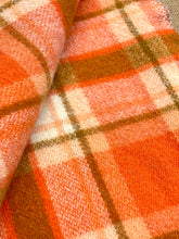 Load image into Gallery viewer, Retro Orange & Olive SINGLE NZ Wool blanket - Classic 70's