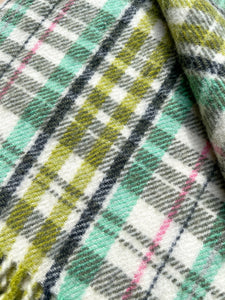 Fresh Greens Bright TRAVEL RUG Mosgiel New Zealand Wool Blanket