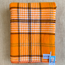 Load image into Gallery viewer, Ultra Thick & Soft Jaffa Orange Check Extra Large SINGLE NZ Wool blanket