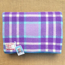 Load image into Gallery viewer, Thick Purple & Turquoise DOUBLE New Zealand Wool Blanket