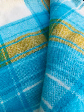 Load image into Gallery viewer, Retro Turquoise SINGLE super thick with patch repair - Fresh Retro Love NZ Wool Blankets