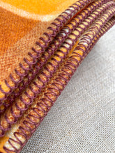 Load image into Gallery viewer, Bright Retro 70's Orange and Brick SINGLE New Zealand Wool Blanket