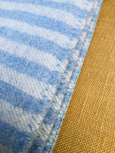 Load image into Gallery viewer, Soft Blue Check SINGLE Wool Blanket with Heart Repair - Fresh Retro Love NZ Wool Blankets