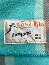 Load image into Gallery viewer, Turquoise & Taupe KING SINGLE New Zealand Wool Blanket
