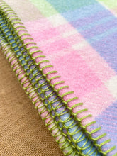 Load image into Gallery viewer, Fresh & Bright Check SINGLE New Zealand Wool Blanket
