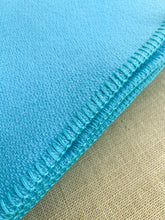 Load image into Gallery viewer, Soft Turquoise SINGLE New Zealand Wool Blanket