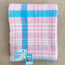 Load image into Gallery viewer, Fresh & Bright Pink & Turquoise SINGLE New Zealand Wool Blanket