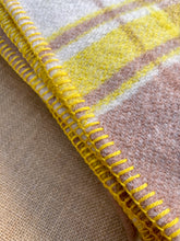 Load image into Gallery viewer, Super Soft Lemon & Taupe SINGLE New Zealand Wool Blanket