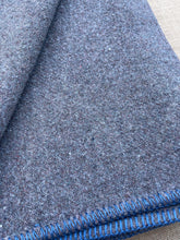 Load image into Gallery viewer, Grey Army SINGLE with Blue Stitching New Zealand Wool Blanket