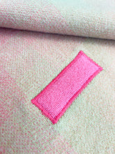 Load image into Gallery viewer, Subtle Coral Pink & Olive SINGLE Pure New Zealand Wool Blanket.