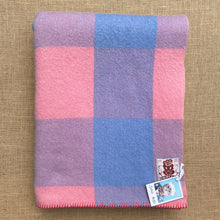 Load image into Gallery viewer, Soft Salmon Pink & Blue Check SINGLE Onehunga Woollen Mills Blanket