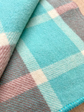 Load image into Gallery viewer, Turquoise & Taupe KING SINGLE New Zealand Wool Blanket