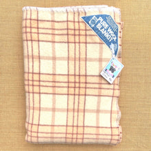 Load image into Gallery viewer, Blush Pink & Cream Qualcraft SINGLE Pure Wool Blanket