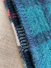 Load image into Gallery viewer, Rustic Green & Red THROW Pure Wool Blanket