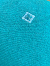 Load image into Gallery viewer, Solid Bright Turquoise SINGLE New Zealand Wool Blanket.