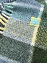 Load image into Gallery viewer, Gorgeous Teal & Green THROW New Zealand Wool Blanket