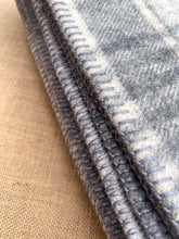 Load image into Gallery viewer, Extra Thick Grey Check KING Onehunga NZ Wool Blanket