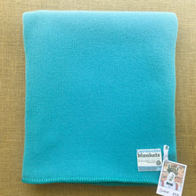 Load image into Gallery viewer, Soft Turquoise SINGLE New Zealand Wool Blanket