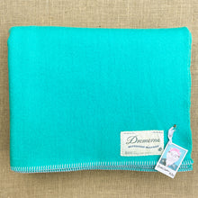Load image into Gallery viewer, Bright Turquoise DOUBLE/QUEEN New Zealand Wool Blanket