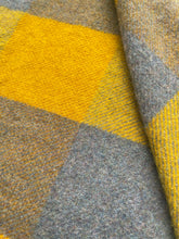Load image into Gallery viewer, Grey/Mustard RARE Check Army Blanket SINGLE New Zealand Wool Blanket
