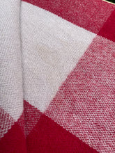Load image into Gallery viewer, **BARGAIN** Flawed Red Check Onehunga KING SINGLE NZ Wool Blanket.